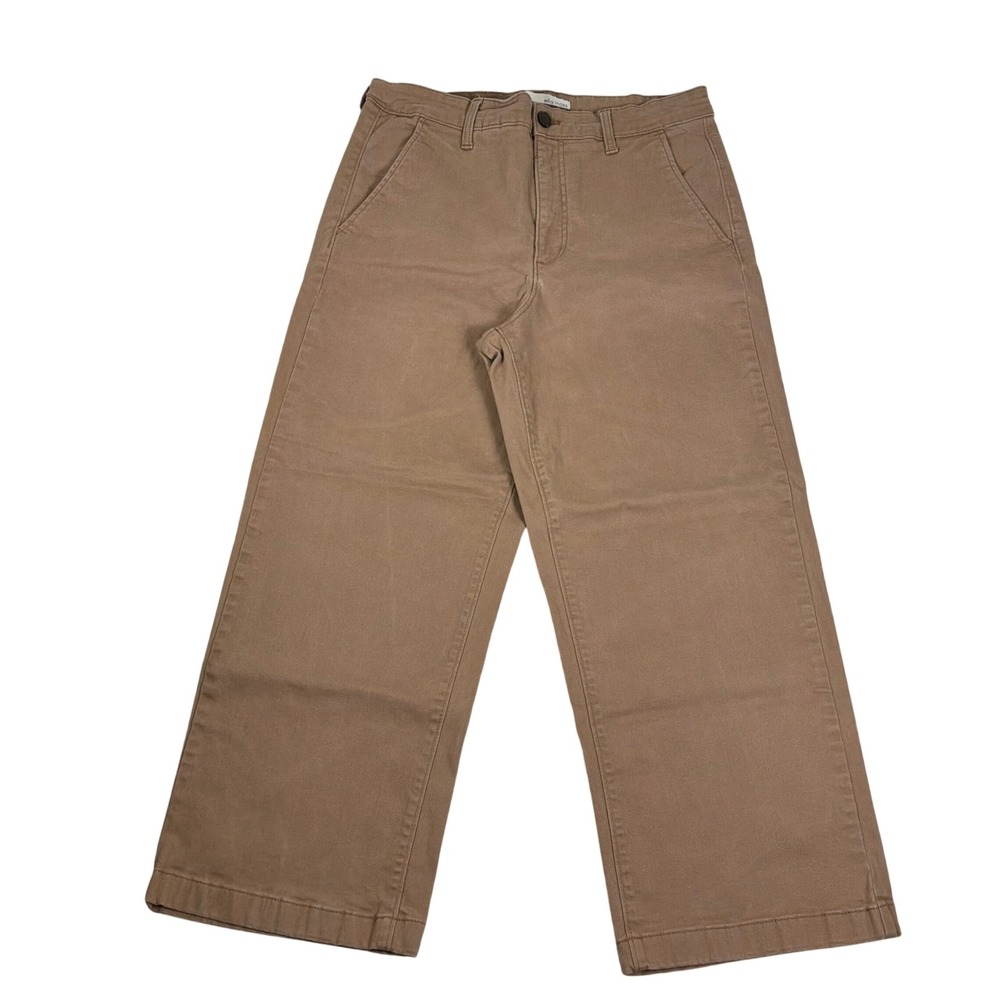 Ella Moss‎ Wide Leg Chino Pants Womens 10 Brown Excellent High Rise Stretch